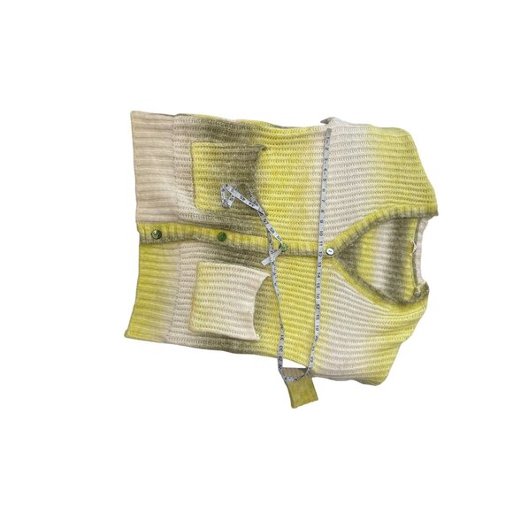 For Love & Lemons Celeste Cardigan Yellow Ombre Chunky Knit Oversized Fit Pocket - Picture 9 of 10